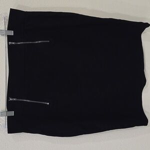 Fabletics Black Pull On Midi Stretch Skirt Zipper Accents Sz 1X